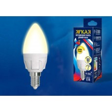 Лампа светодиодная диммируемая Uniel E14 7W 3000K матовая LED-C37 7W/3000K/E14/FR/DIM PLP01WH UL-00004296