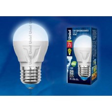 Лампа светодиодная Uniel E27 7W 4000K матовая LED-G45 7W/NW/E27/FR PLP01WH UL-00002418