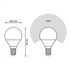 Лампа светодиодная Gauss E14 6.5W 4100K матовая 105101207