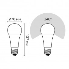 Лампа светодиодная Gauss E27 30W 3000K матовая 73219