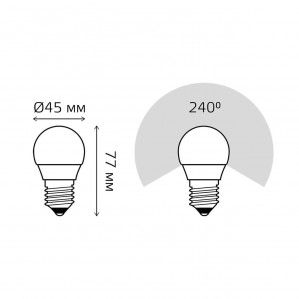 Лампа светодиодная Gauss E27 10W 4100K матовая 53220