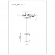 Подвесной светодиодный светильник Lumien Hall Avila LH4110/1PB-CR-BL