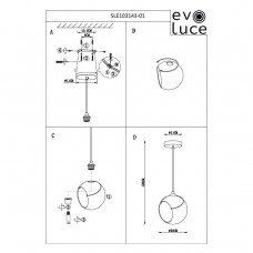 Подвесной светильник Evoluce Satturo SLE103143-01