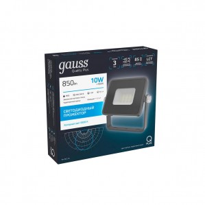Прожектор светодиодный Gauss Qplus 10W 6500К 690511310
